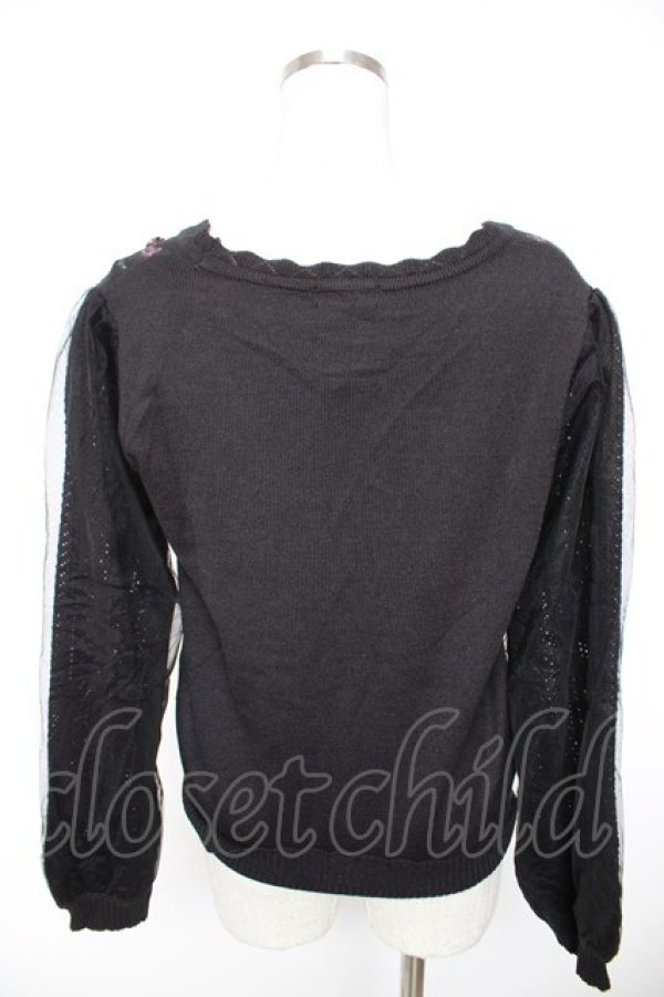 画像2: axes femme / ローズガーデンニットカーディガン M 黒 Y-25-12-23-058-AX-TO-SZ-ZY (2)