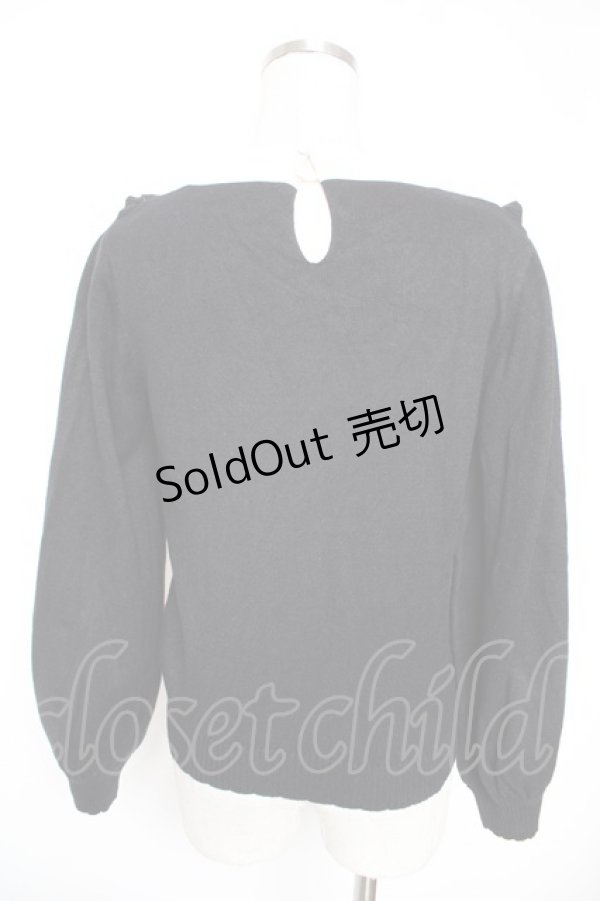 画像2: axes femme / ボウタイブロッキング風ニット M 黒 Y-25-12-23-062-AX-TO-SZ-ZY (2)