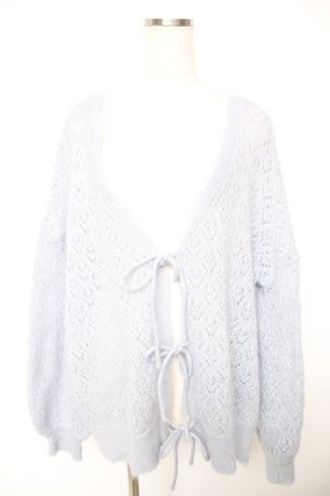 画像: merry jenny / Vネックおはなシアーカーディガン F アイスブルー Y-25-12-23-066-LO-TO-SZ-ZY