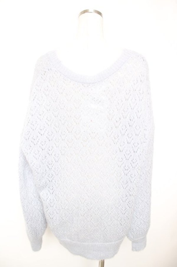 画像2: merry jenny / Vネックおはなシアーカーディガン F アイスブルー Y-25-12-23-066-LO-TO-SZ-ZY (2)