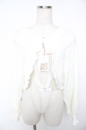 画像: Amavel / ロマンティックレースすかし編みカーディガン  アイボリー Y-25-12-23-069-CA-TO-SZ-ZY