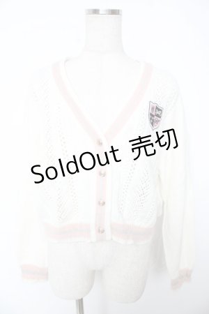 画像: Secret Honey / ワッペン付きスクールカーディガン 2 アイボリー Y-25-12-23-070-CA-TO-SZ-ZY