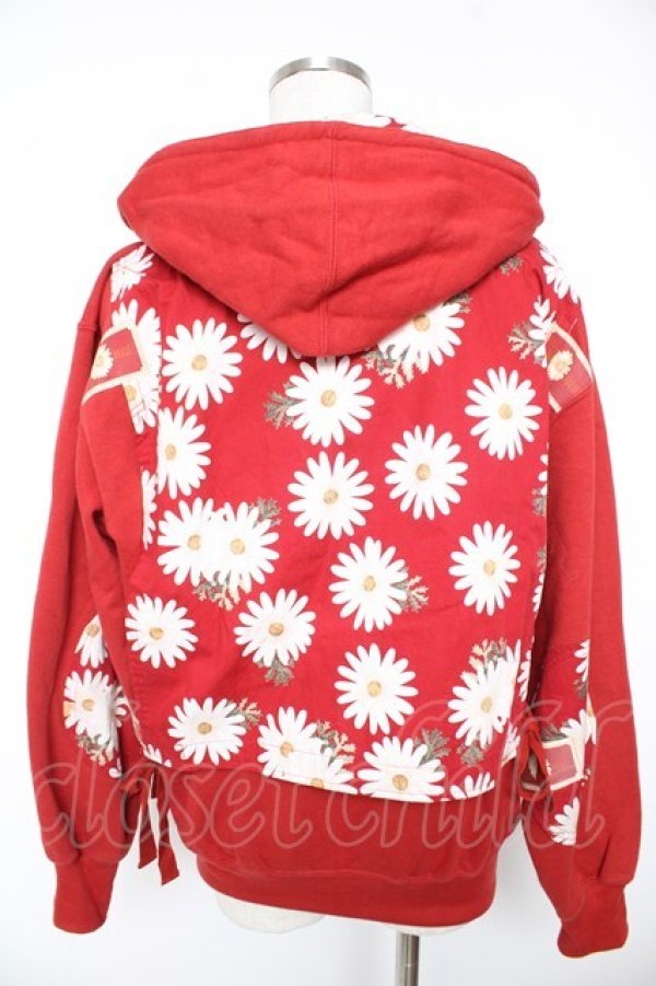 画像2: PINK HOUSE / ヒナギクプリントパーカー  赤 Y-25-12-23-072-LO-TO-SZ-ZY (2)