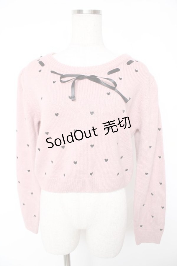 画像1: evelyn / ハート刺繍ニット  ピンク Y-25-12-23-073-LO-TO-SZ-ZS (1)