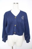 画像1: F i.n.t / モノグラムロゴ刺繍ケーブルニットカーディガン F ネイビー Y-25-12-23-074-CA-TO-SZ-ZY (1)