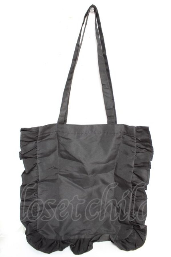 画像2: BABY, THE STARS SHINE BRIGHT / ブラックフリルトートバッグ  黒 Y-25-12-23-008-BA-BG-SZ-ZY (2)