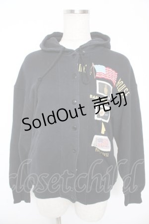 画像: PINK HOUSE / フード付きワッペンブルゾン  黒 Y-25-12-23-077-LO-JA-SZ-ZY