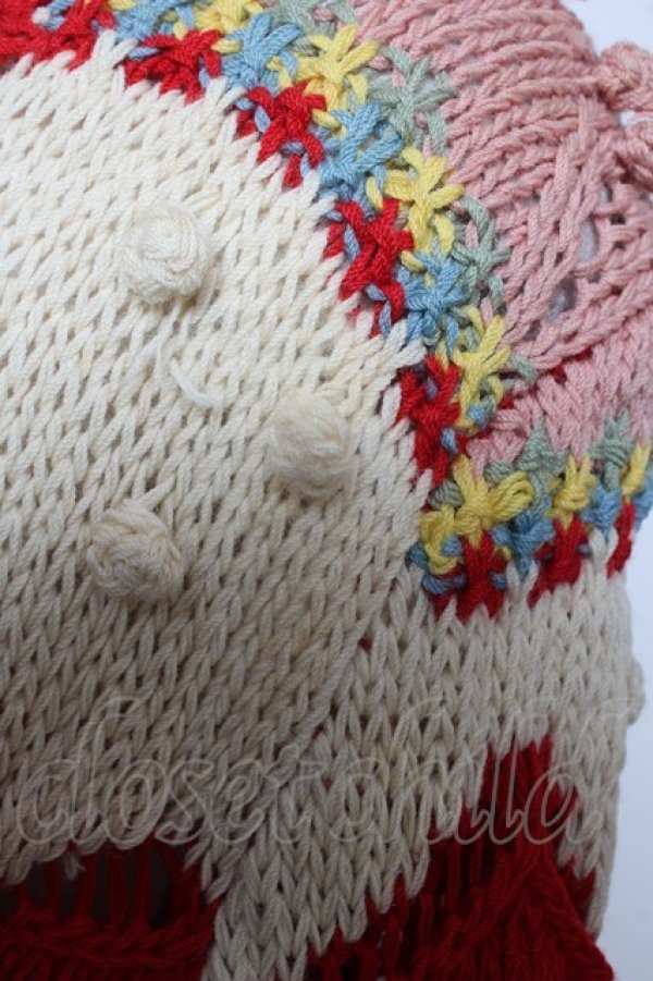 画像4: PINK HOUSE / モチーフ付きウールカーディガン  赤 Y-25-12-23-079-LO-TO-SZ-ZY (4)