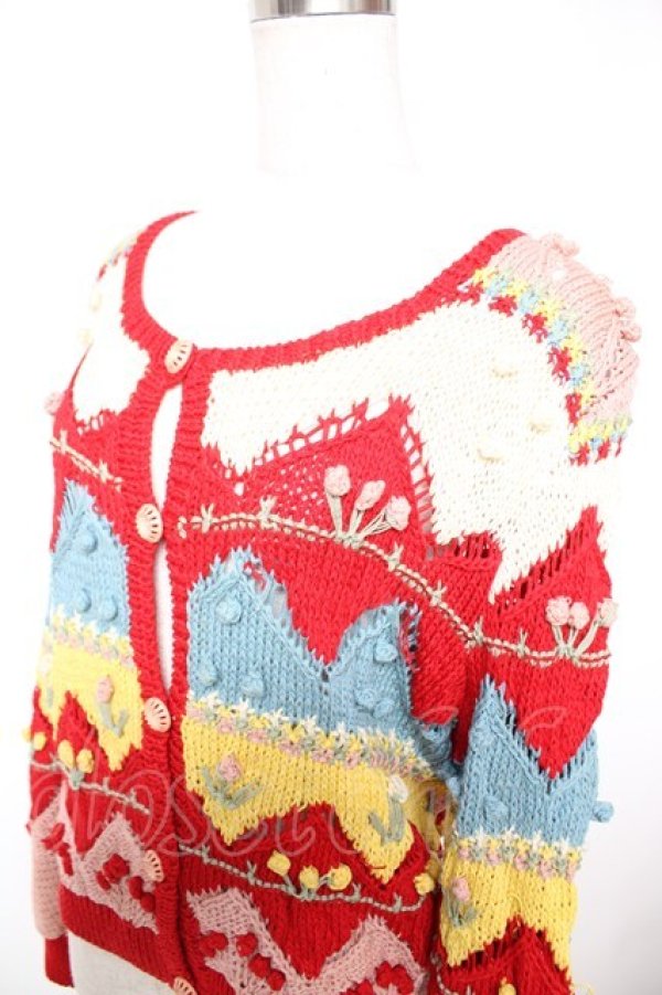 画像5: PINK HOUSE / モチーフ付きウールカーディガン  赤 Y-25-12-23-079-LO-TO-SZ-ZY (5)