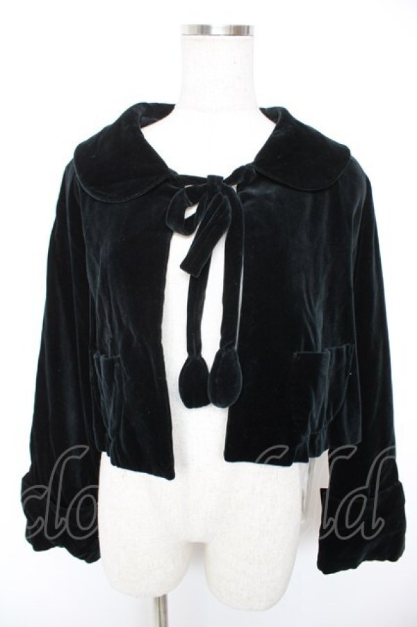 画像1: Jane Marple / 別珍ボレロジャケット M 黒 Y-25-12-23-080-JM-JA-SZ-ZY (1)