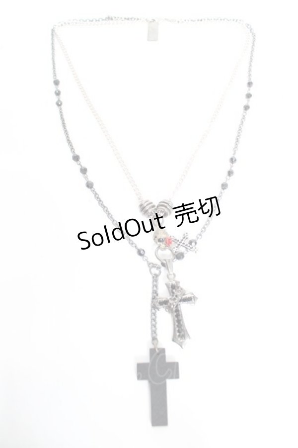 画像2: SEX POT ReVeNGe / クロス×十字2連ネックレス  シルバー Y-25-12-23-001-SP-AC-SZ-ZY (2)