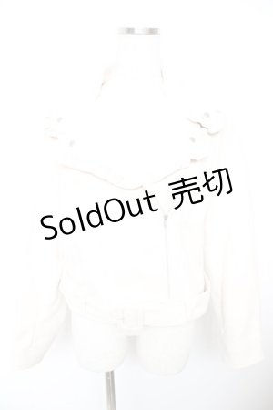 画像: Ank Rouge / フリルライダースジャケット M ベージュ Y-25-12-23-082-CA-JA-SZ-ZY