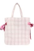 画像2: Maison de FLEUR / グレンチェックダブルリボントートバッグ  茶 Y-25-12-23-009-LO-BG-SZ-ZY (2)