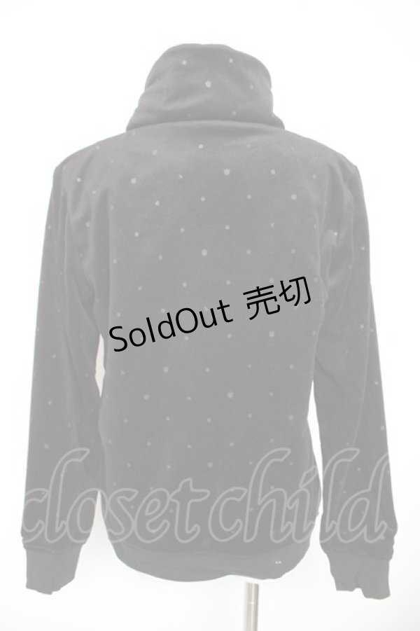 画像2: HANGRY&ANGRY / お顔ポケットドットフリースパーカー  黒 Y-25-12-23-089-HN-TO-SZ-ZY (2)