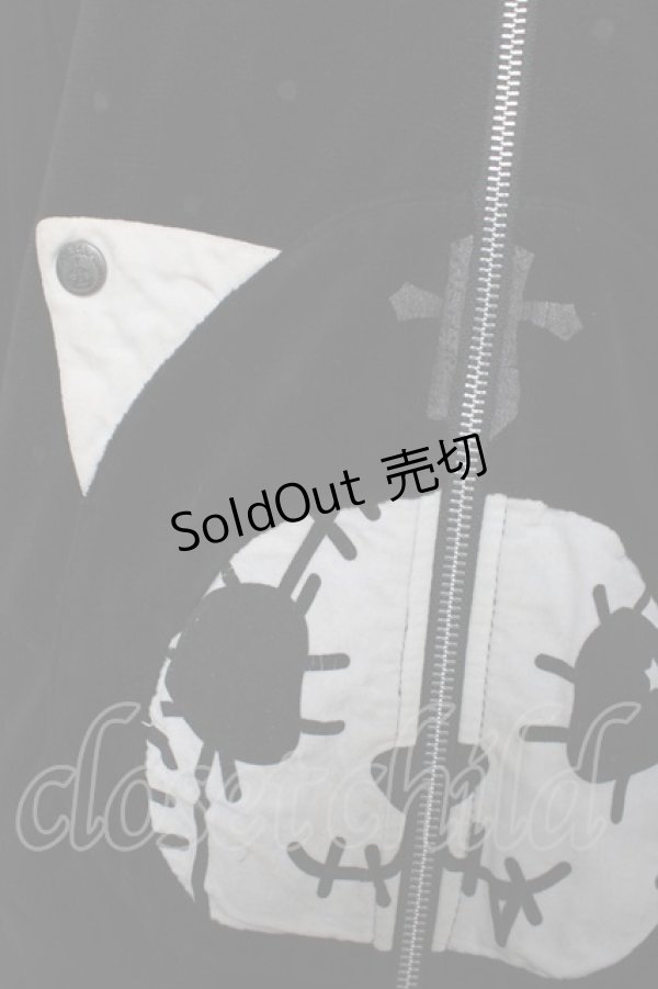 画像3: HANGRY&ANGRY / お顔ポケットドットフリースパーカー  黒 Y-25-12-23-089-HN-TO-SZ-ZY (3)