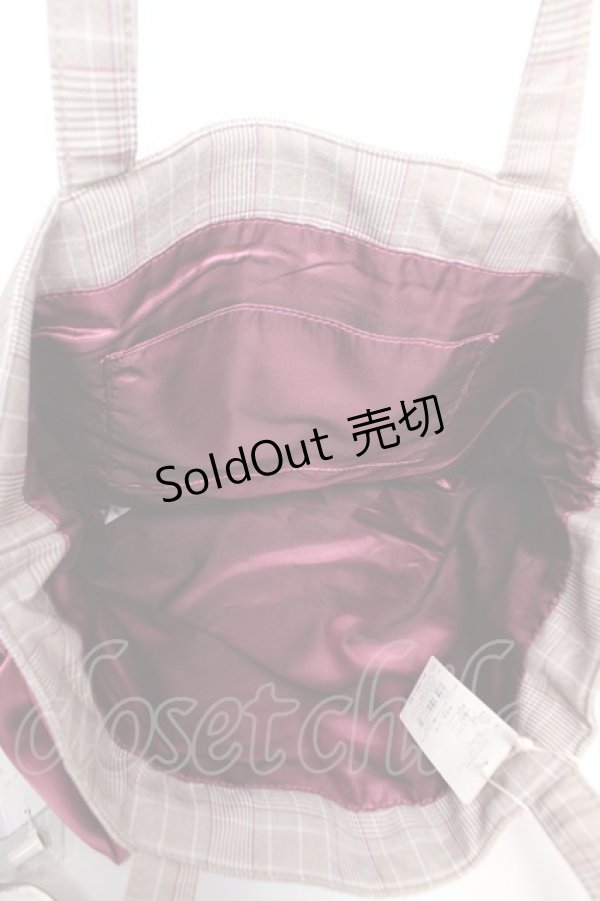 画像3: Maison de FLEUR / グレンチェックダブルリボントートバッグ  茶 Y-25-12-23-009-LO-BG-SZ-ZY (3)