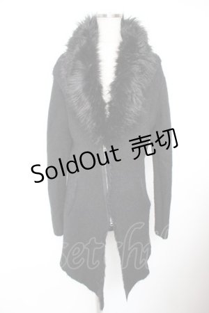 画像: CIVARIZE / ファー付き接結ニットガウン 46 黒 Y-25-12-23-091-GO-TO-AS-ZY