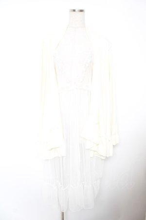 画像: axes femme / ジレレイヤード風ロングカーデ  生成り Y-25-12-23-092-AX-TO-SZ-ZY