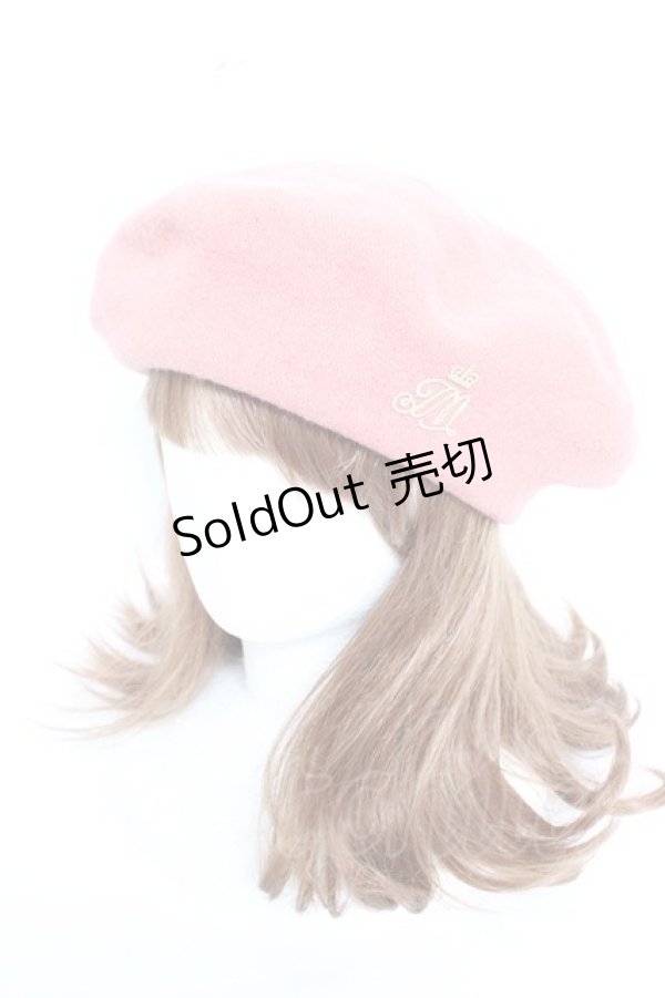 画像1: Jane Marple / ロゴエンブレムウールベレー  ピンク Y-25-12-23-010-JM-AC-SZ-ZY (1)