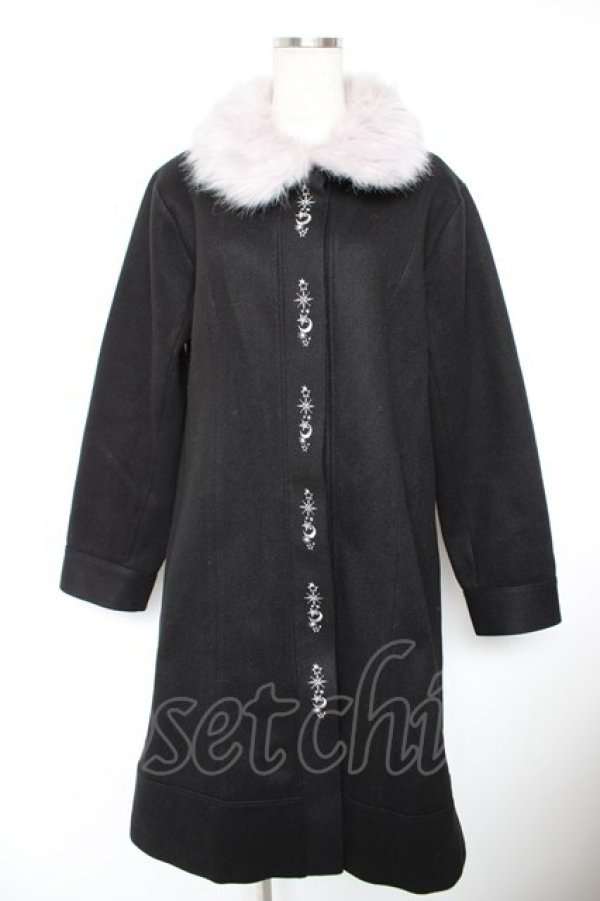 画像1: axes femme / 刺 入りコート  黒 Y-25-12-23-095-AX-CO-SZ-ZY (1)