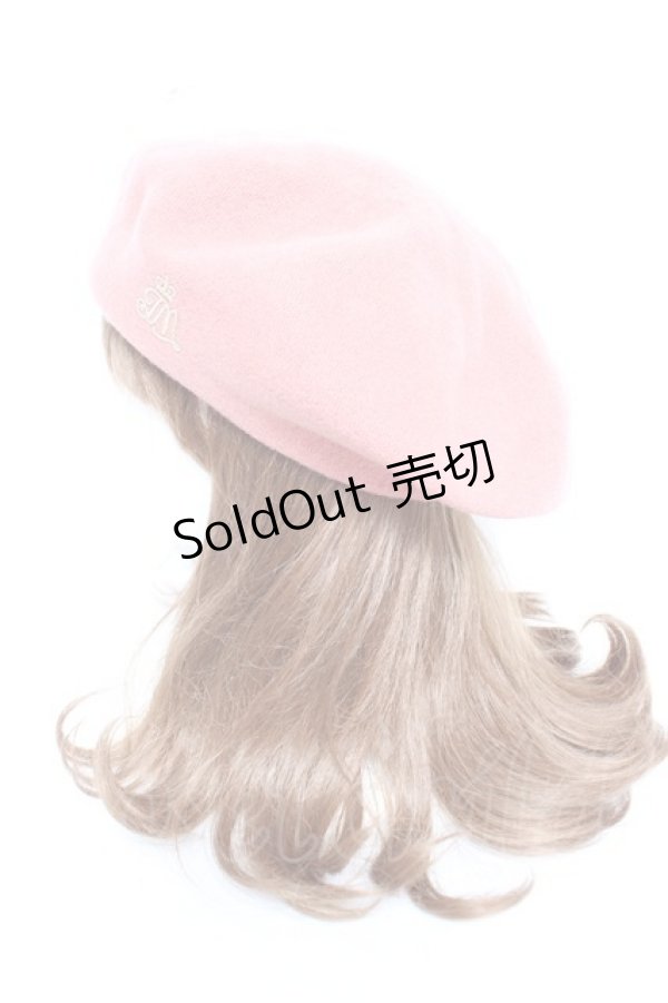 画像2: Jane Marple / ロゴエンブレムウールベレー  ピンク Y-25-12-23-010-JM-AC-SZ-ZY (2)