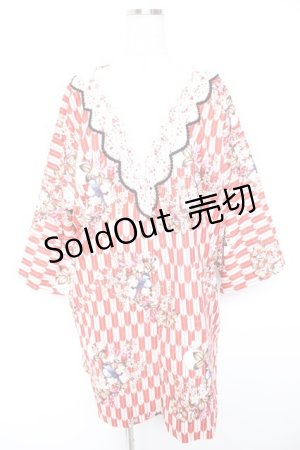 画像: Neo-Ludwig / 大正時代和風柄付き羽織  赤 Y-25-12-23-100-GO-TO-SZ-ZY