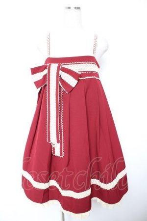 画像: Cha Cha / Love and Death 袴風ロングジャンパースカート M エンジ Y-25-12-23-103-LO-OP-SZ-ZY