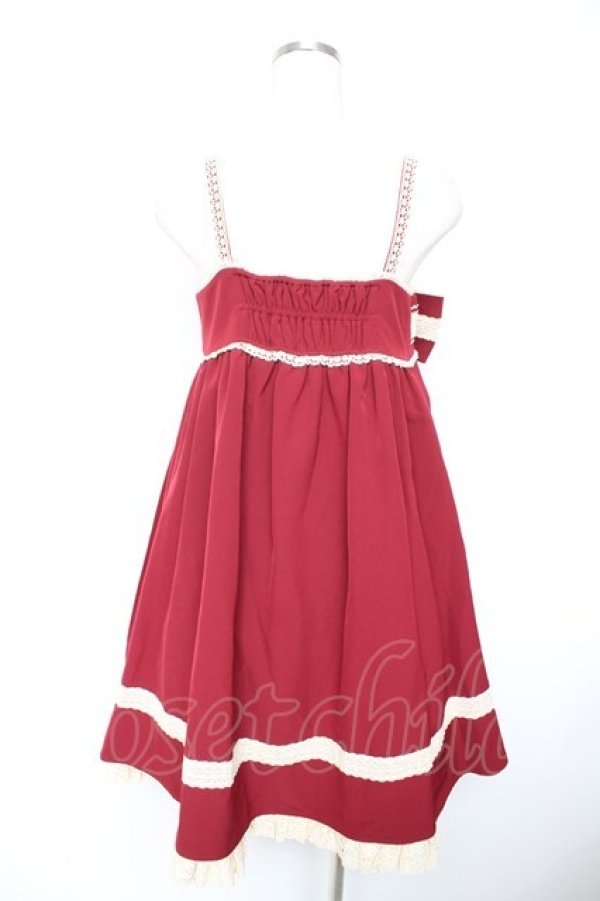 画像2: Cha Cha / Love and Death 袴風ロングジャンパースカート M エンジ Y-25-12-23-103-LO-OP-SZ-ZY (2)