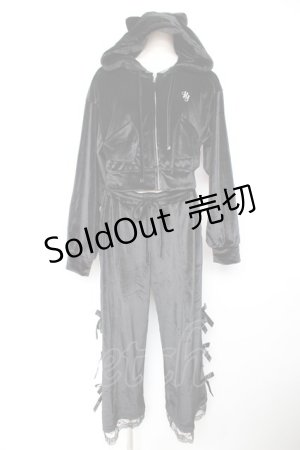 画像: Hauls / お嬢ベロアセットアップ F 黒 Y-25-12-23-104-LO-OP-SZ-ZY