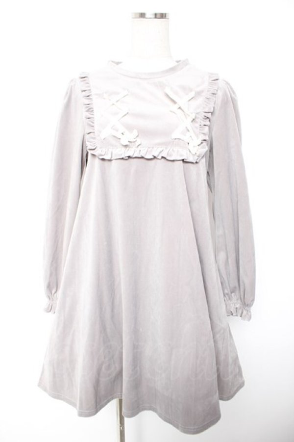 画像1: LIZ LISA / ベロアワンピース  グレー Y-25-12-23-105-LO-OP-AS-ZY (1)