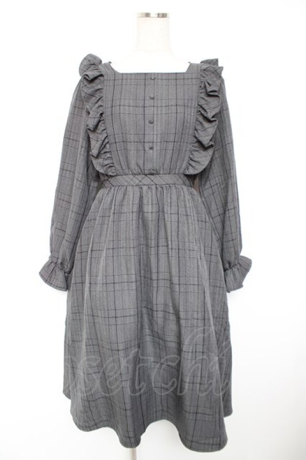 画像1: m petit by misako / チェックワンピース M 中灰 Y-25-12-23-107-LO-OP-SZ-ZY (1)