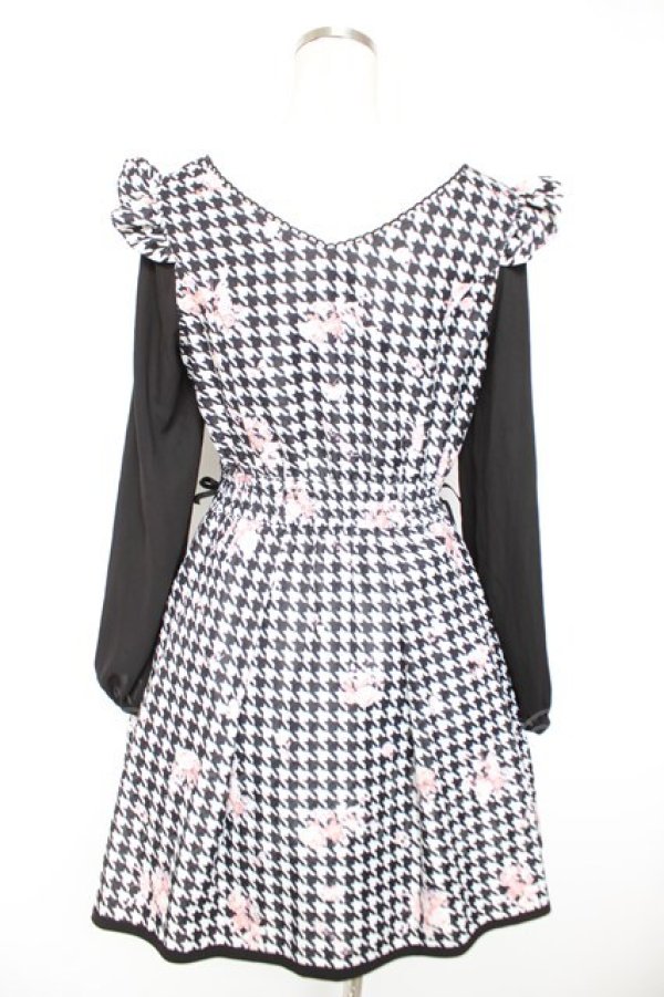 画像2: LIZ LISA / 千鳥花柄ワンピース 0 黒 Y-25-12-23-108-LO-OP-SZ-ZY (2)