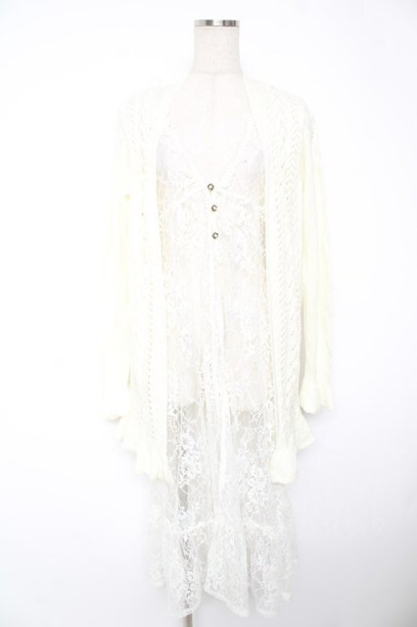 画像1: axes femme / レイヤード風デザインカーディガン M 白 Y-25-12-23-111-AX-TO-SZ-ZY (1)