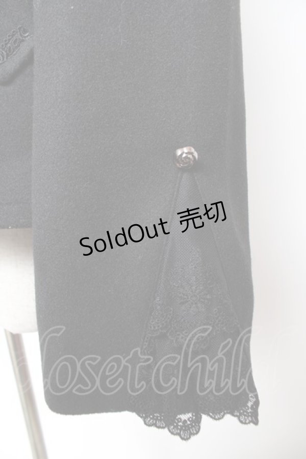 画像4: axes femme / ファー襟付編上ショートコート  黒 Y-25-12-23-128-AX-CO-SZ-ZY (4)