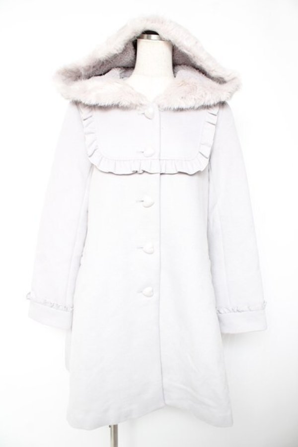 画像1: Secret Honey / ハートボタンフリルヨークコート 2 グレー Y-25-12-23-129-CA-CO-SZ-ZY (1)