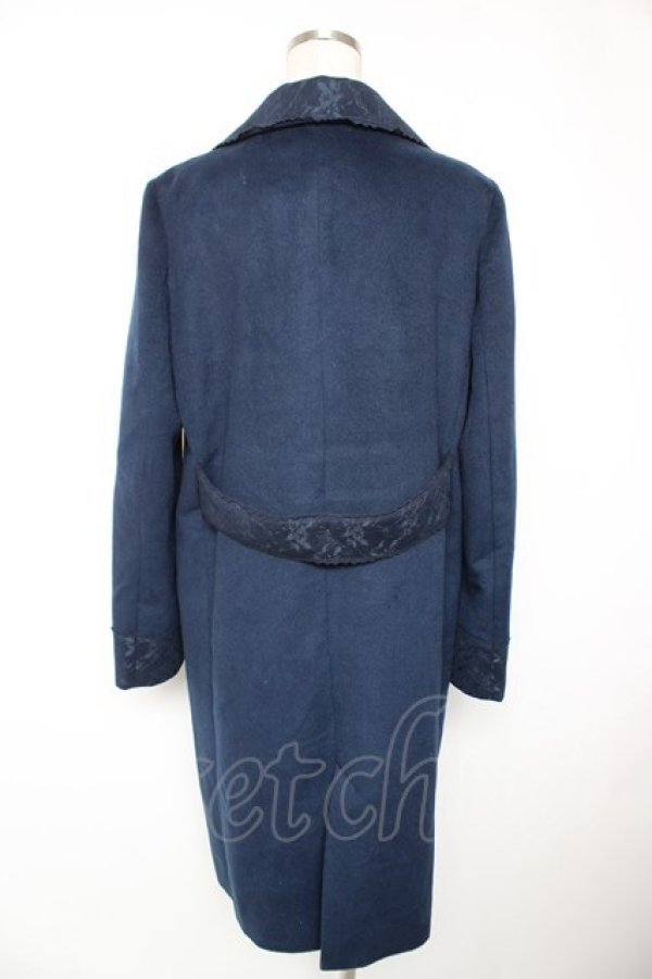 画像2: axes femme / レース襟チェスターコート M 紺 Y-25-12-23-130-AX-CO-SZ-ZY (2)