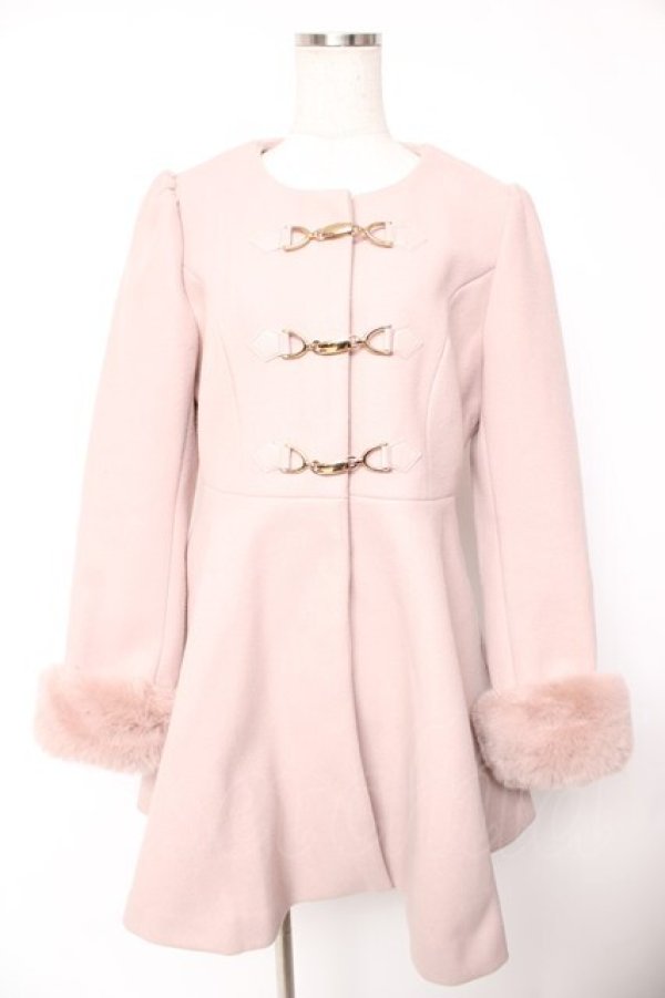 画像1: evelyn / ビット付きフレアコート M ピンク Y-25-12-23-132-LO-CO-SZ-ZY (1)