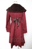 画像2: axes femme / ファーショールカラー付コート  ワイン Y-25-12-23-133-AX-CO-SZ-ZY (2)