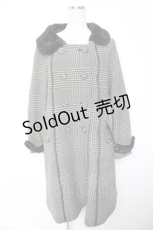 画像: axes femme / ファー襟コート  黒 Y-25-12-23-134-AX-CO-SZ-ZY