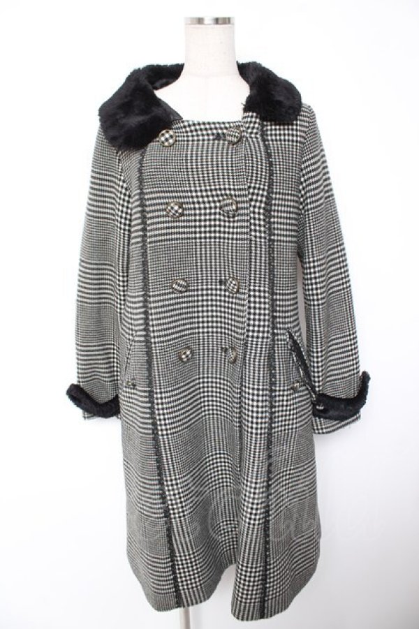 画像1: axes femme / ファー襟コート  黒 Y-25-12-23-134-AX-CO-SZ-ZY (1)