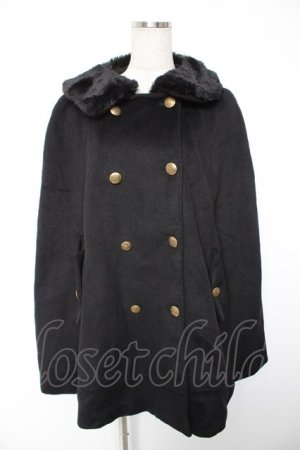 画像: axes femme / 3WAY襟ケープコート M 黒 Y-25-12-23-136-AX-CO-SZ-ZY