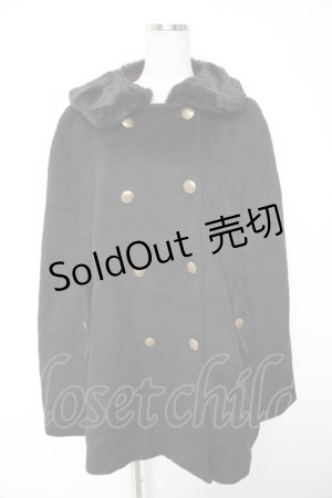 画像: axes femme / 3WAY襟ケープコート M 黒 Y-25-12-23-136-AX-CO-SZ-ZY