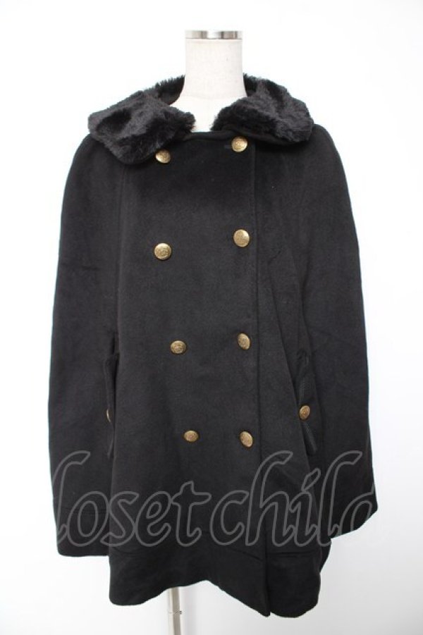 画像1: axes femme / 3WAY襟ケープコート M 黒 Y-25-12-23-136-AX-CO-SZ-ZY (1)