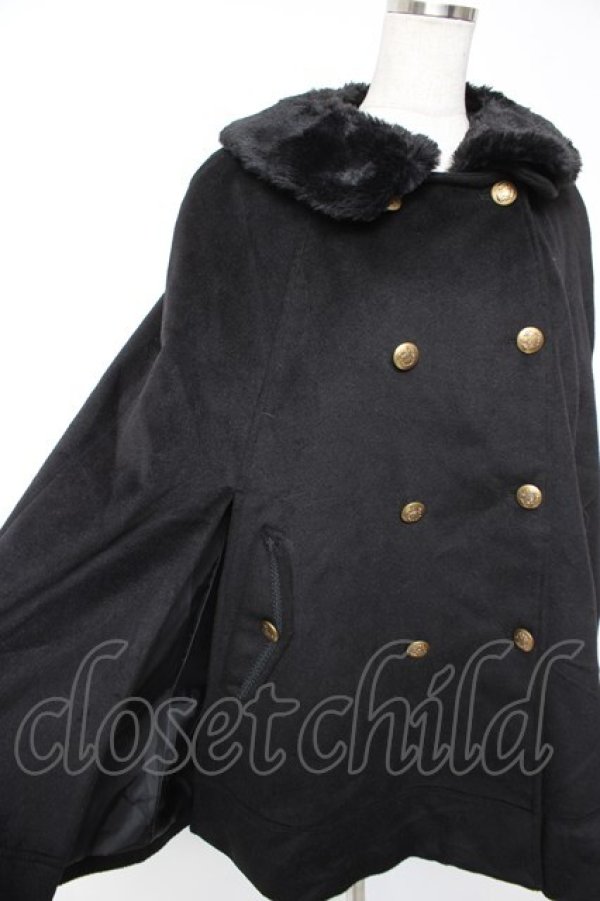 画像3: axes femme / 3WAY襟ケープコート M 黒 Y-25-12-23-136-AX-CO-SZ-ZY (3)