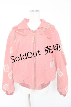 画像: PINK HOUSE / パイナップルワッペンブルゾン  赤 Y-25-12-23-139-LO-CO-SZ-ZY