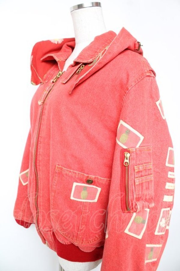 画像3: PINK HOUSE / パイナップルワッペンブルゾン  赤 Y-25-12-23-139-LO-CO-SZ-ZY (3)