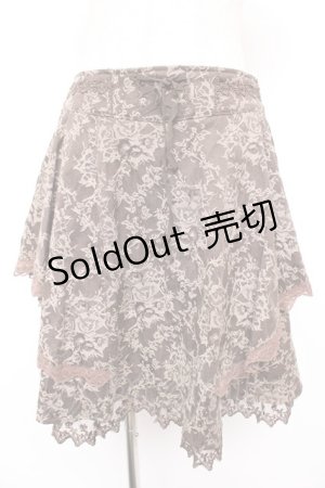 画像: axes femme / イレギュラーフリルジャガードスカート  ブラウン Y-25-12-23-145-AX-SK-SZ-ZS