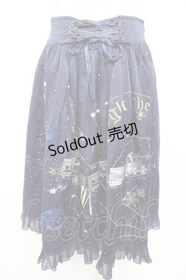 画像2: LeMiroie / Night on the Galactic Railroadスカート L ネイビー Y-25-12-23-146-LO-SK-SZ-ZI (2)