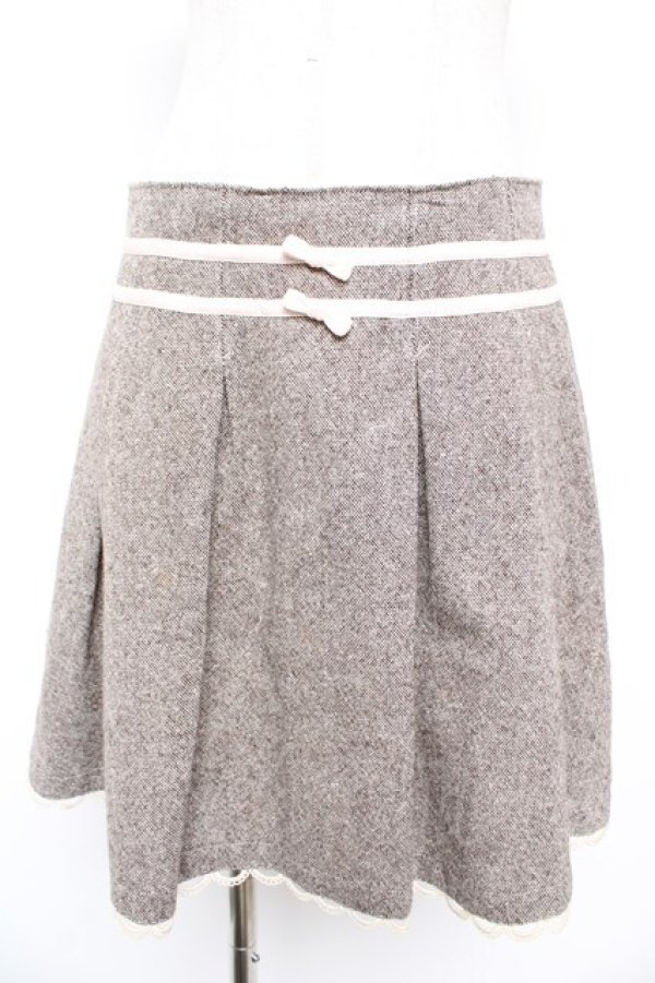画像1: MILK / ツイードスカート  ブラウン Y-25-12-23-150-ML-SK-SZ-ZY (1)