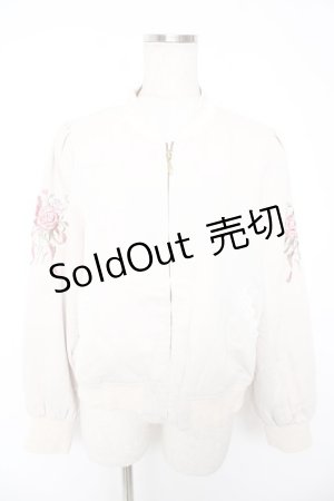 画像: axes femme POETIQUE / 薔薇刺繍ブルゾン M ベージュ Y-25-12-23-017-AX-JA-SZ-ZY